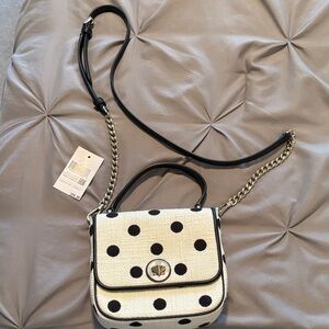 Kate spade Natalia cream  Black Polka Dot Crossbody Bag like new
